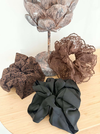 Chouchou satin noir