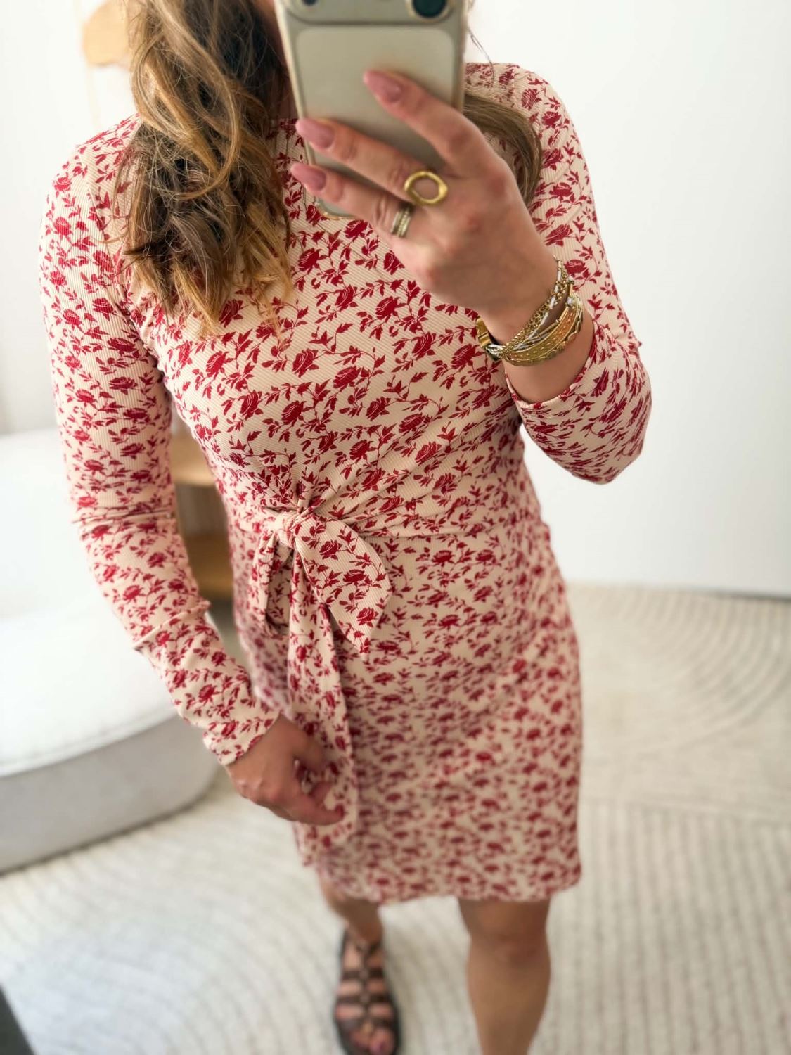 Robe Elena - Fleurs rouges