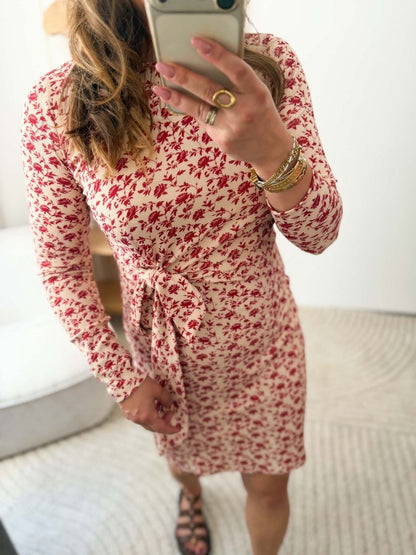 Robe Elena - Fleurs rouges