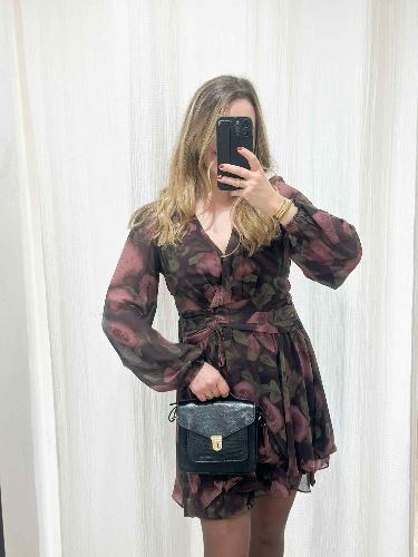 Robe black fleurie