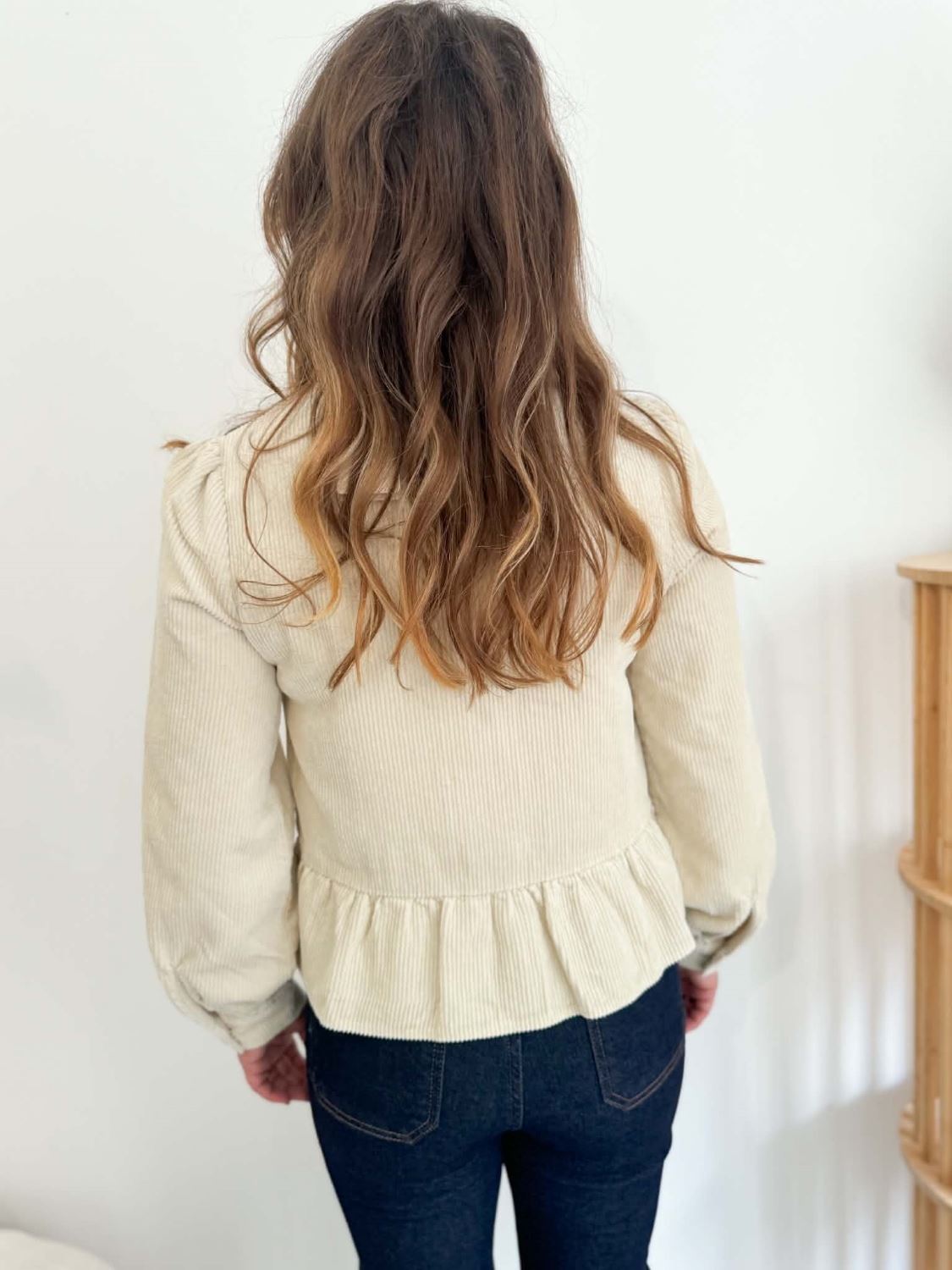 Blouse velours - Beige