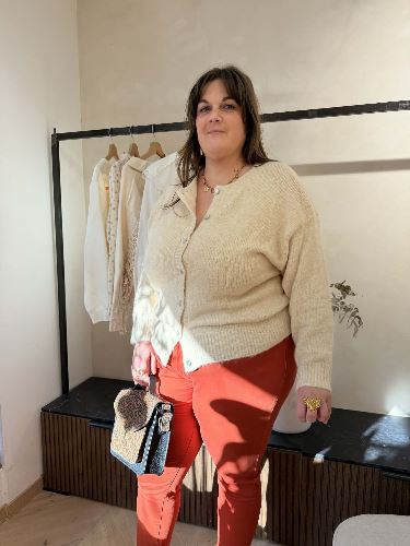 Pull gilet ecru