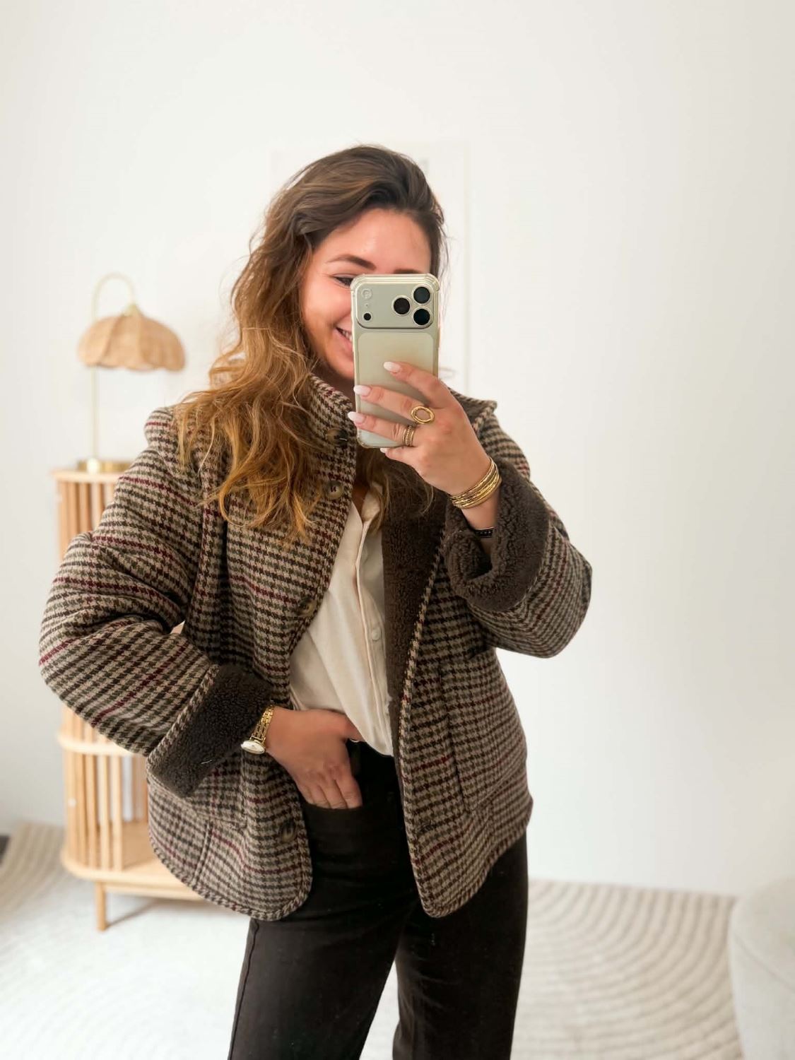 Veste/manteau pied de poule