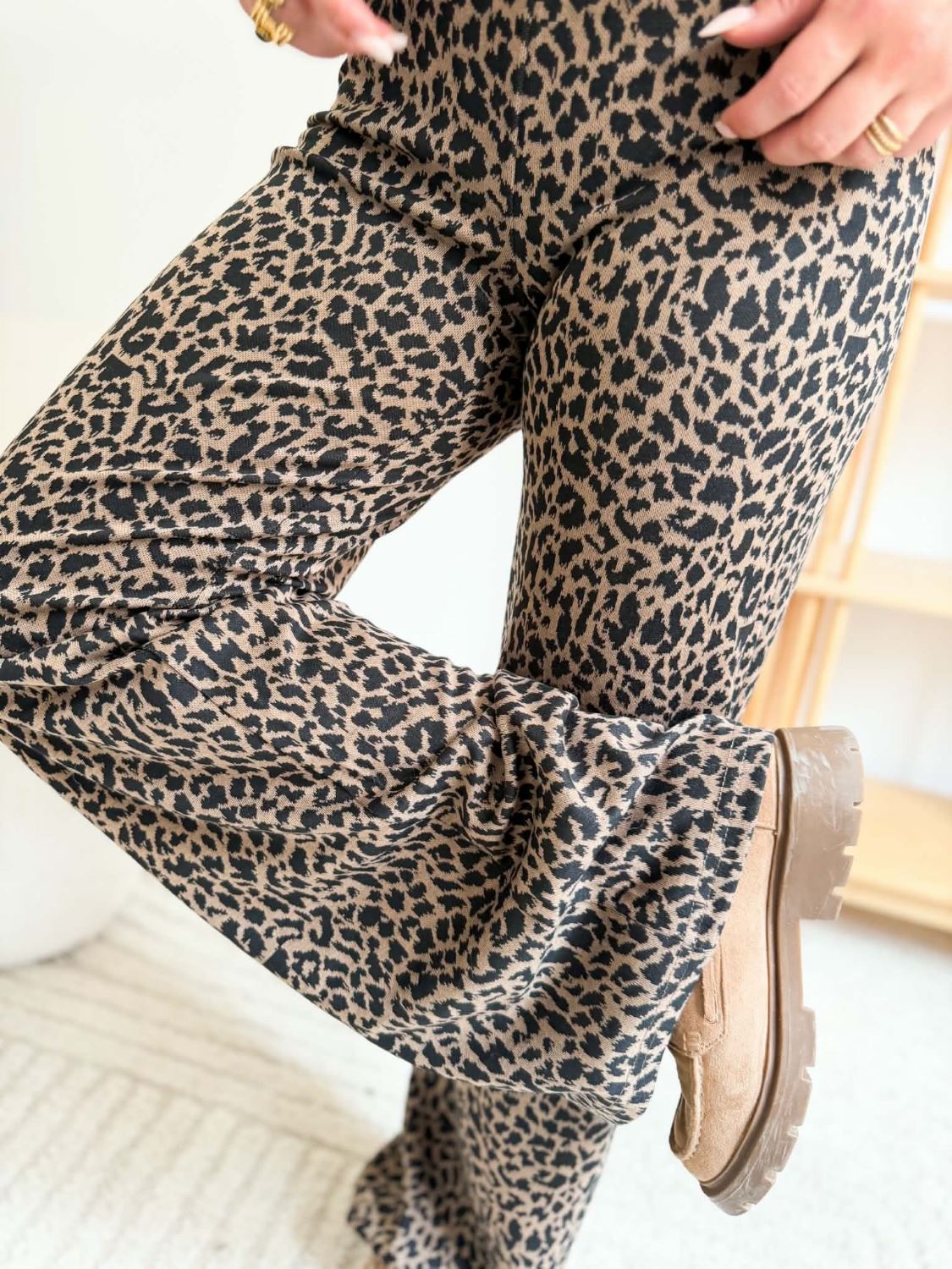 Pantalon flare leopard armand