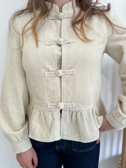 Blouse velours - Beige