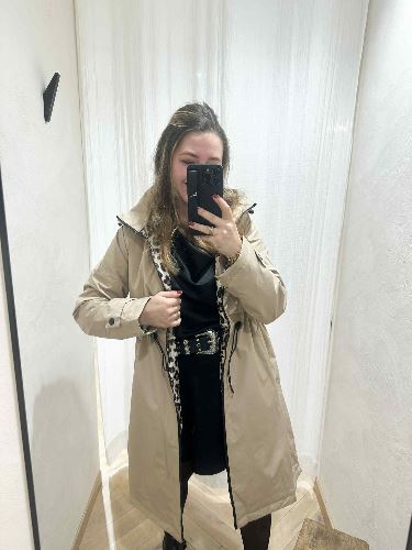 Imperméable beige leopard rembourre