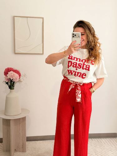 Pantalon fluide - Rouge