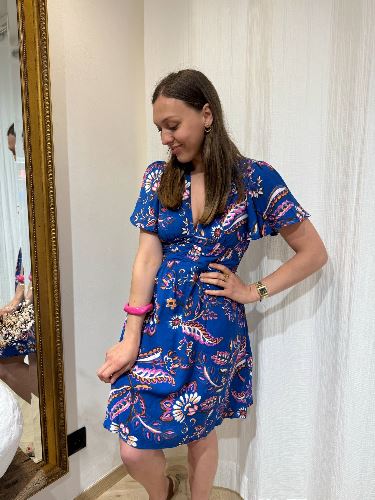 Robe imprimée bleu roi