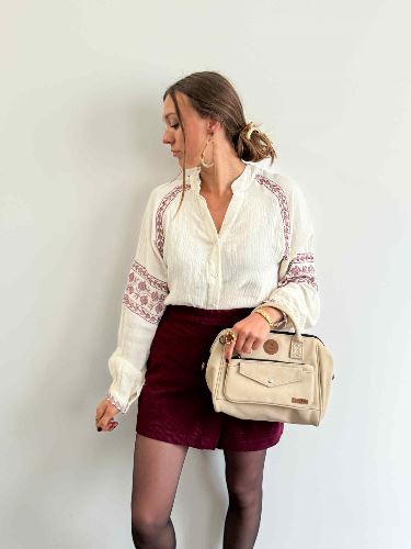 Jupe short bordeau