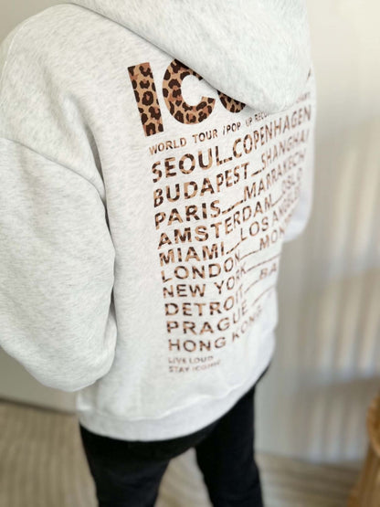 Sweat zipé ICONIC léopard