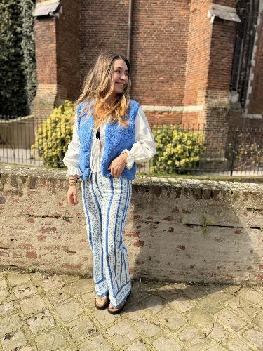 Gilet bouclette - Bleu