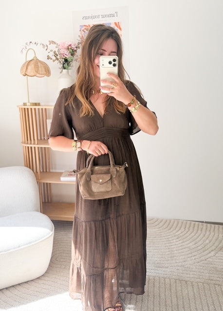Robe longue Isaure - Chocolat