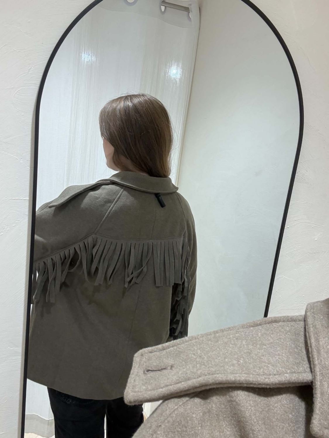 Manteau franges - Taupe