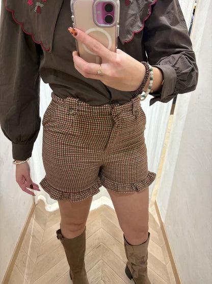 Short à carreaux volants