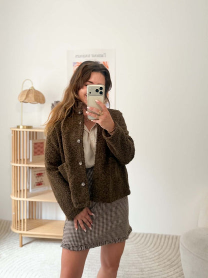 Veste bouclette marron