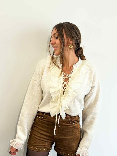 Short suédine camel
