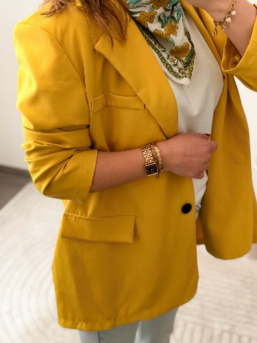 Blazer Justine - Face dos - Vert moutarde
