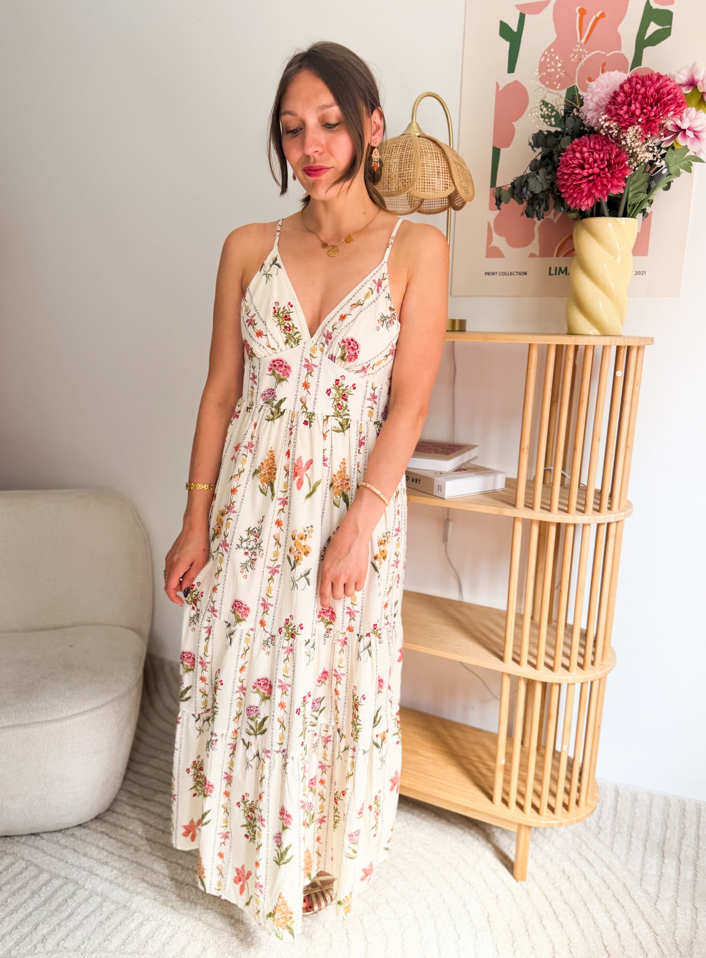 Robe longue fleurie