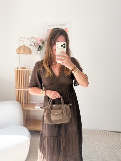 Robe longue Isaure - Chocolat