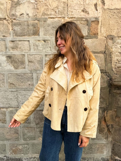 Trench court suedine beige