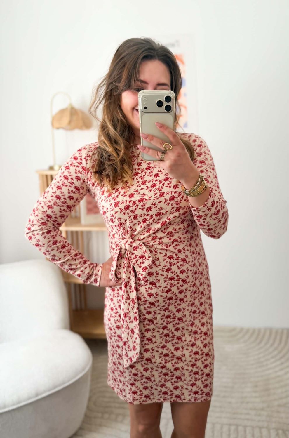 Robe Elena - Fleurs rouges