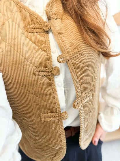 Veste matelassée velours - Camel