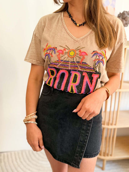 T-shirt perles - Flamigo