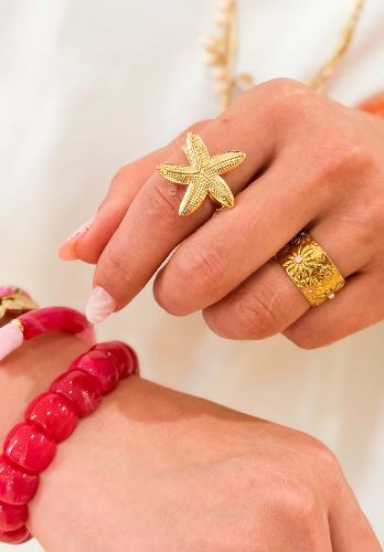 Bague étoile de mer doré