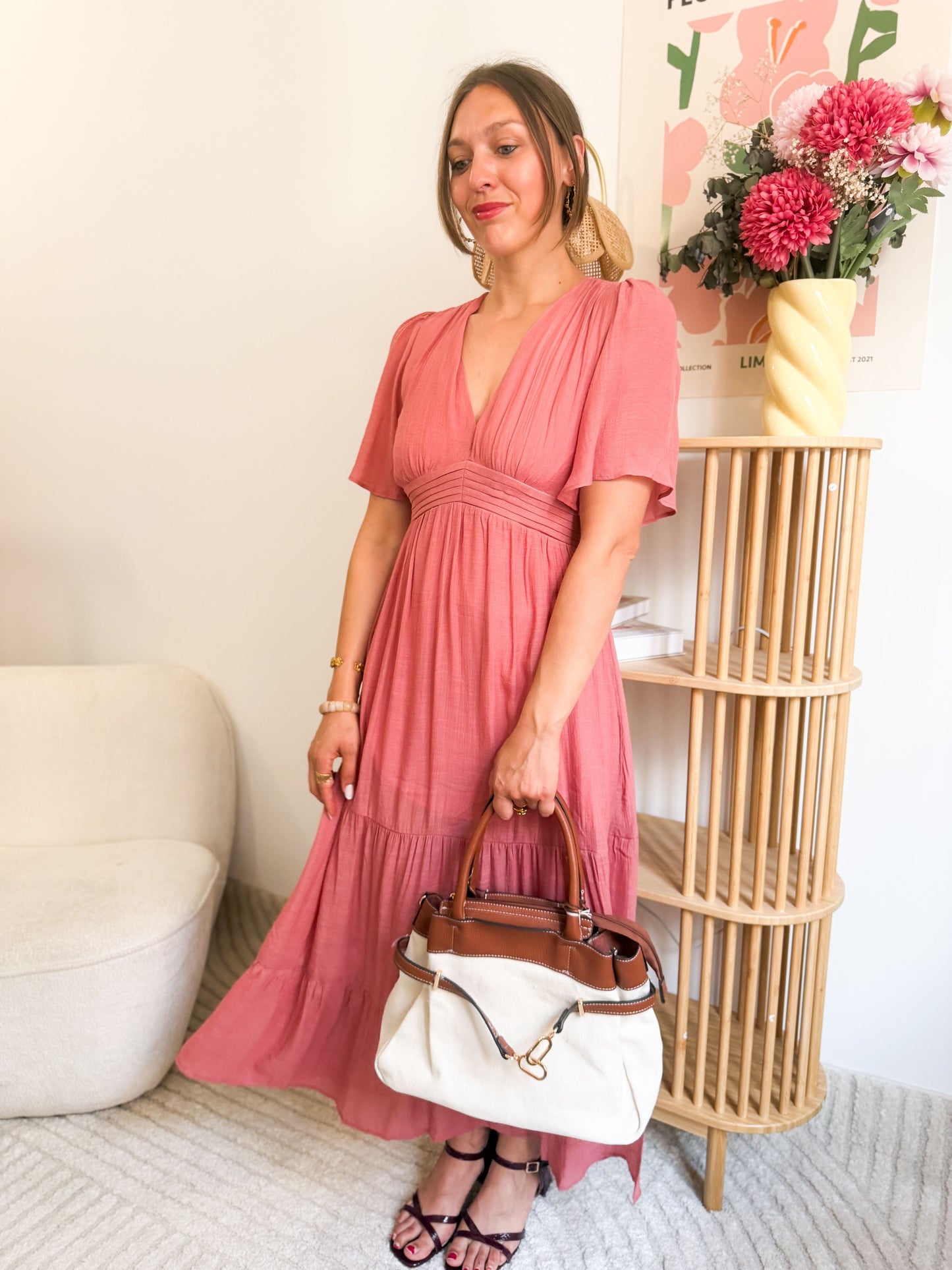 Robe longue Isaure - Bois de rose