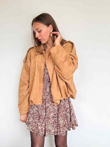 Veste camel oversize
