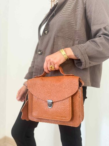 Veste marron col montant