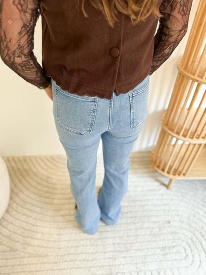 pantalon wideleg - Bleu clair