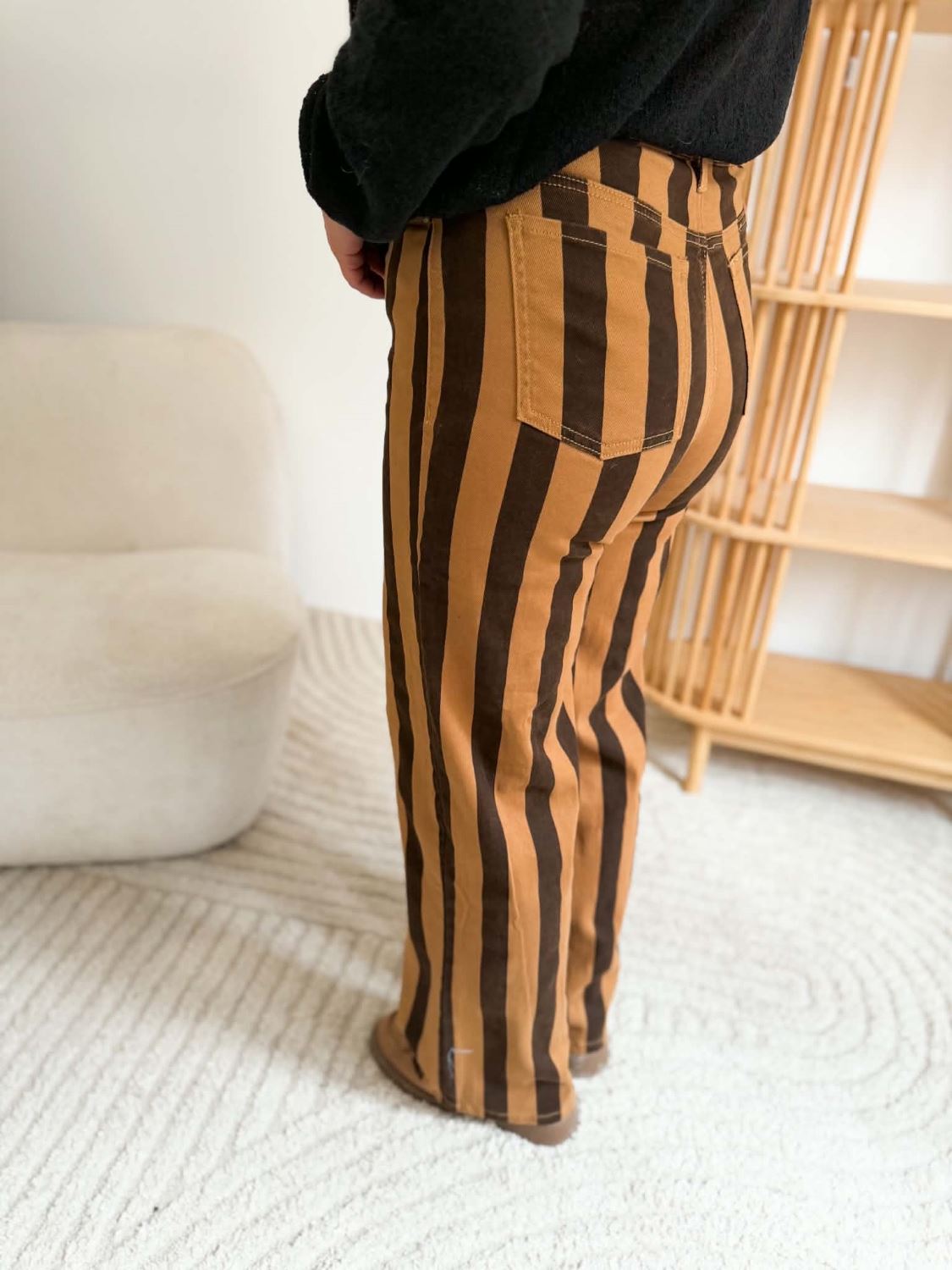 Pantalon rayé - Choco/Moka