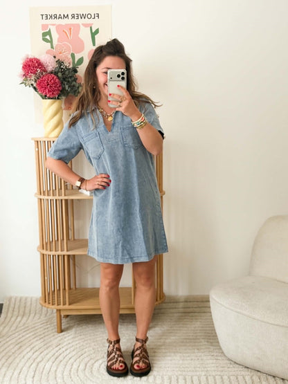 Robe droit jean denim clair