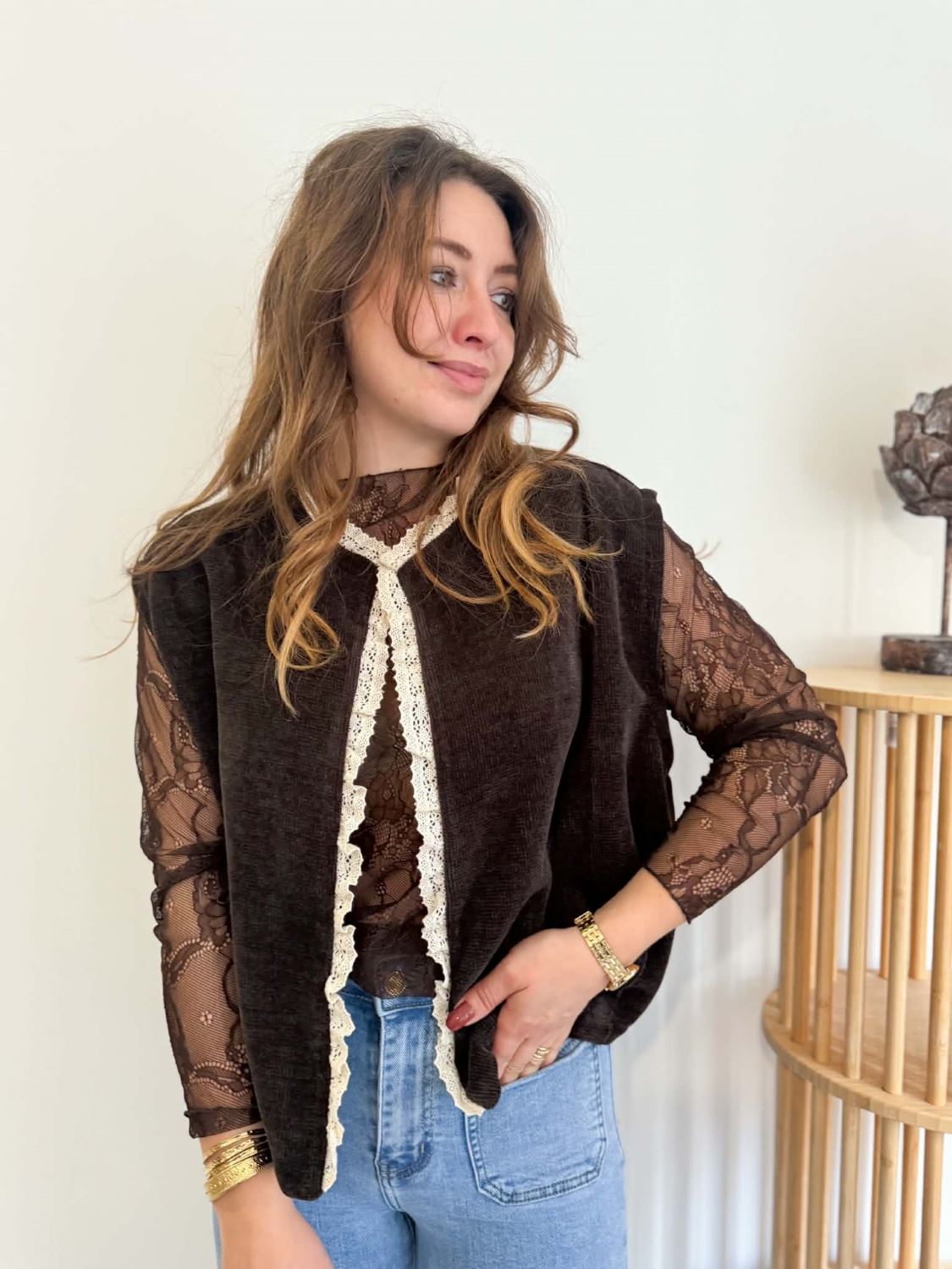 Gilet sans manches velours