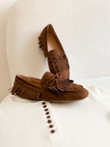 Mocassions à franges - Marron
