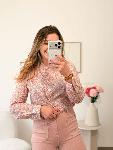 Chemise liberty - Rose et bleu