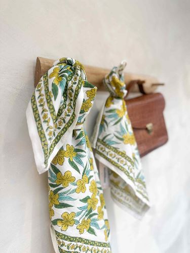 Foulard Jaipur Ocre 100 cm