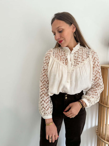 Blouse dentelle marguerite