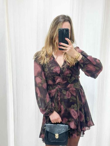 Robe black fleurie