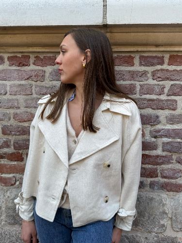Trench beige lin