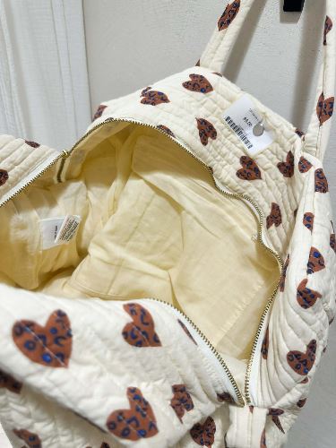 Sac cabas coeur écru