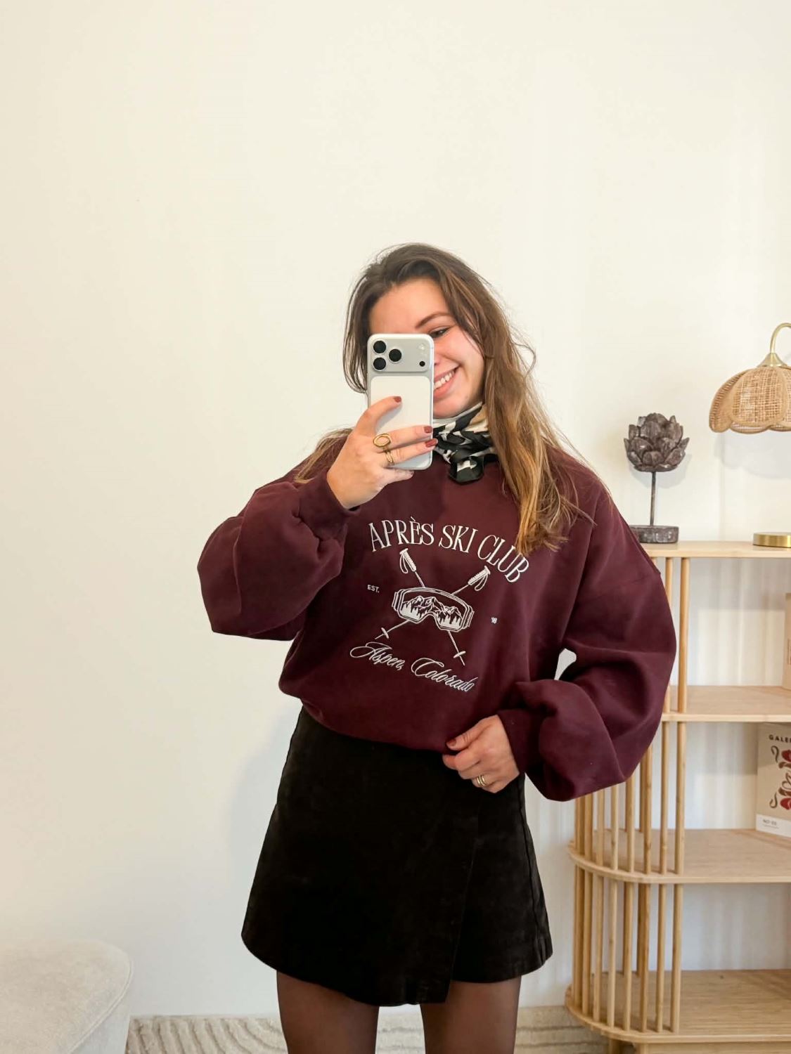 Jupe shot velours - Marron
