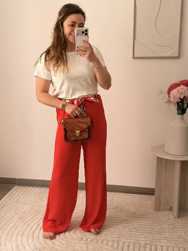 Pantalon fluide - Corail