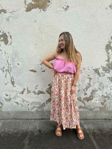 Débardeur froufrou rose