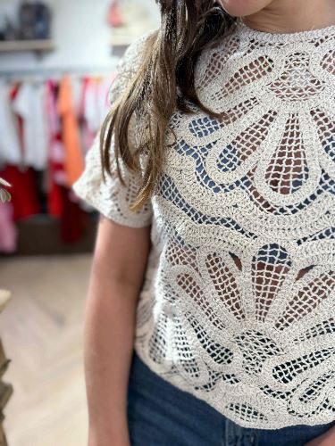 Haut crochet beige