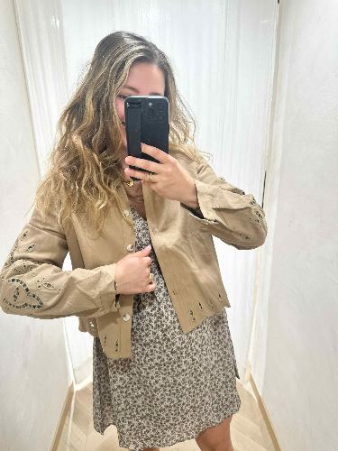 Robe taupe fleur marron