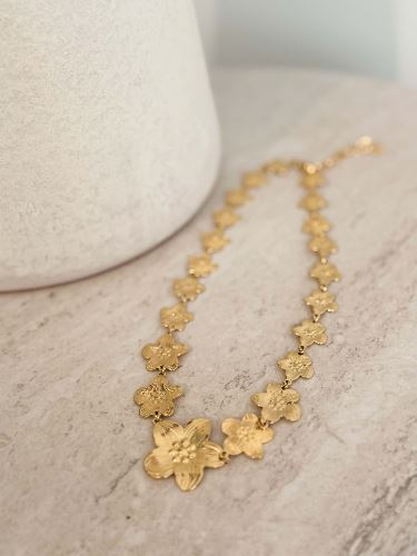 Collier fleurs doré