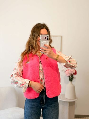 Chemisier rayé rose
