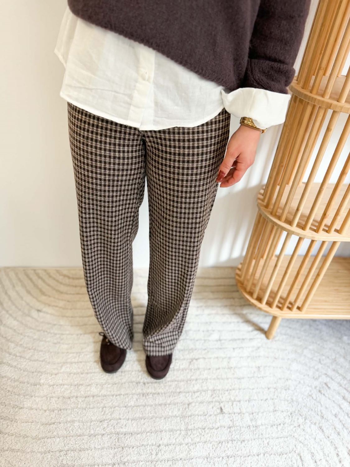 Pantalon à carreaux lainage